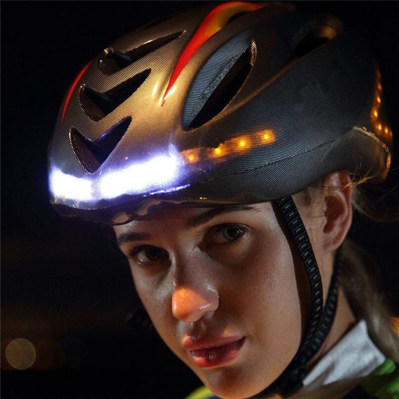 Bicycle helmet with led lights