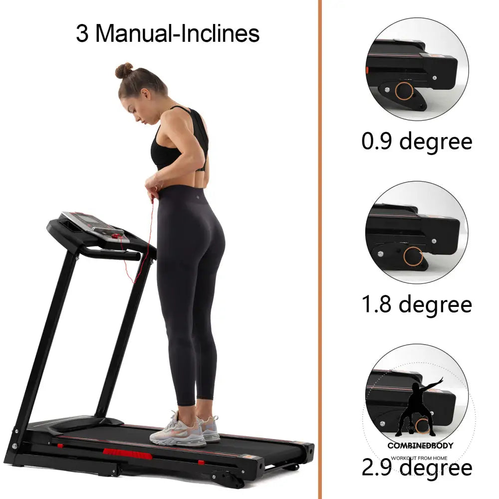 Folding Treadmills For Home - 3.5Hp Portable Foldable With Incline Electric Treadmill Running