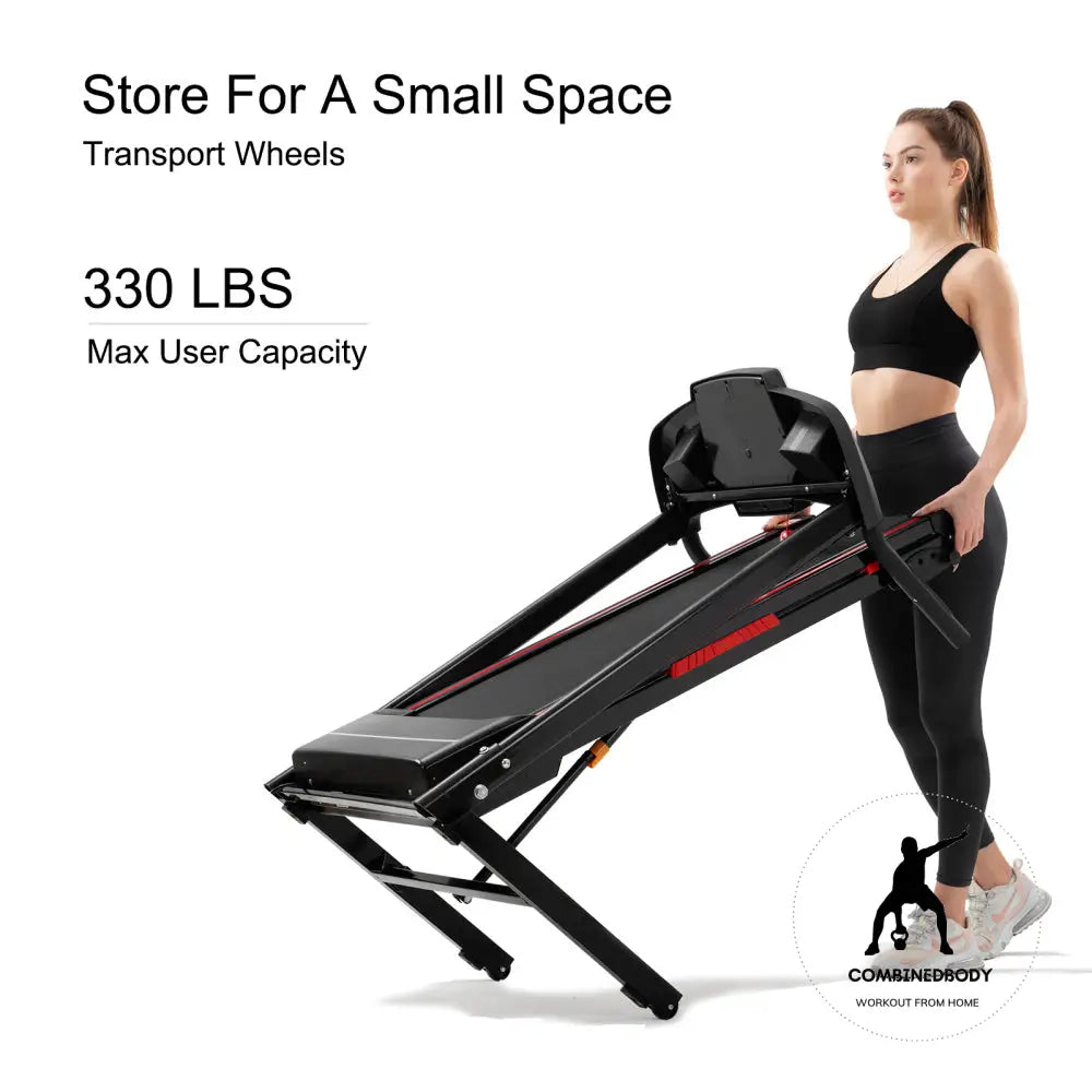 Folding Treadmills For Home - 3.5Hp Portable Foldable With Incline Electric Treadmill Running