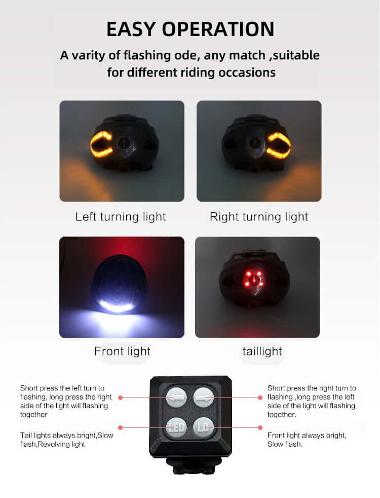 Bicycle helmet with led lights